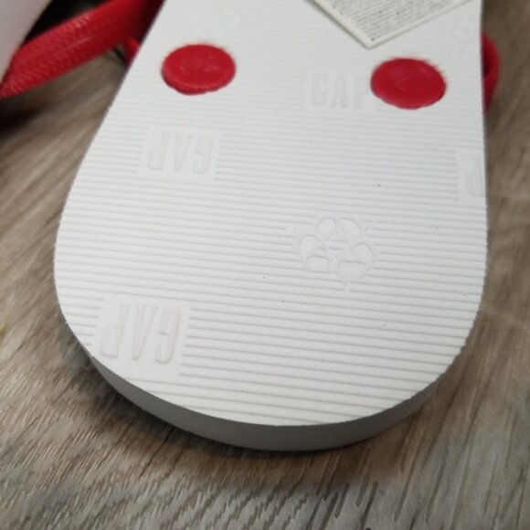 GAP classic PINK WHITE RED striped flip flops - Picture 6 of 6